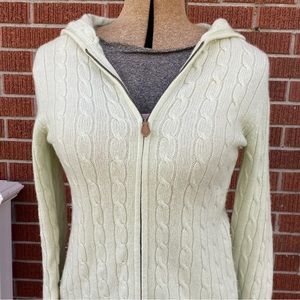 Little Green Calypso Christiane Celle Cashmere Sweater with zipper -size medium